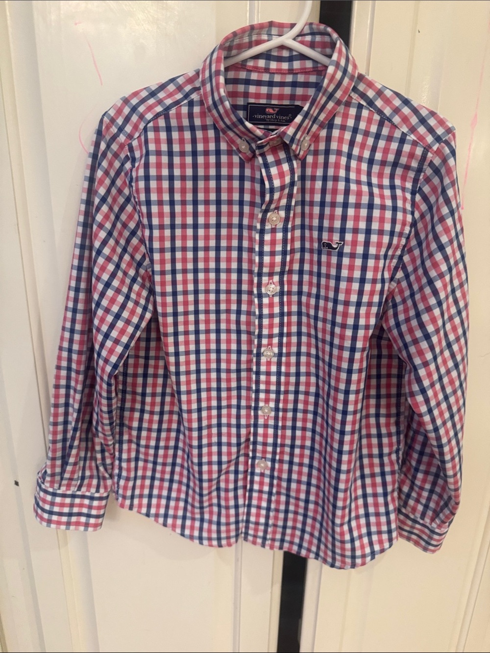 Vineyard Vines Pink ,Blue & White Check Button-Down Shirt